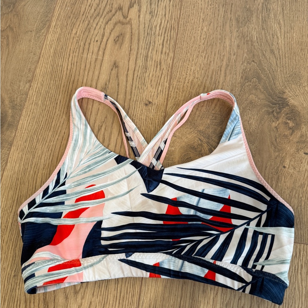 Athleta Tropical Print sports bra - Red, Blue, White